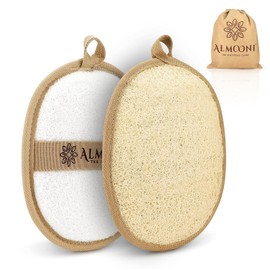 Bienestar y suavidad absoluta con Almooni: Esponja de Lufa Natural de Fibras Naturales ecológico que permite eliminar células muertas. Disfruta de una limpieza profunda