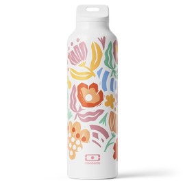 MONBENTO - Water Bottle Insulated Steel Graphic Papercut - 500 ml Stainless Steel Water Bottle - Keeps Drinks Hot/Cold for up to 12 Hours- Metal Bottle with Tea Infuser - Perfect for Work/Picnics