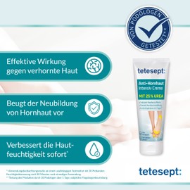 tetesept Anti-Callus Intensive Cream - Foot Cream with Hydro-Lipid Complex and 25% Urea - Foot Ointment for Effective, Visible Reduction of Calluses - 1 x 75 ml