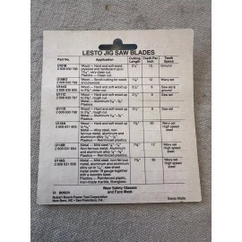 Lesto Jig Saw Blades ~ U111C Swiss Made Fits All Jig Saws 2 1/2” Cutting Length