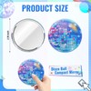 JMZYJZH 24Pcs Colourful Disco Ball Compact Mirror, Round Disco Makeup