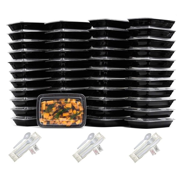 EcoQuality Meal Prep Containers with Cutlery [5 Pack] Single 1