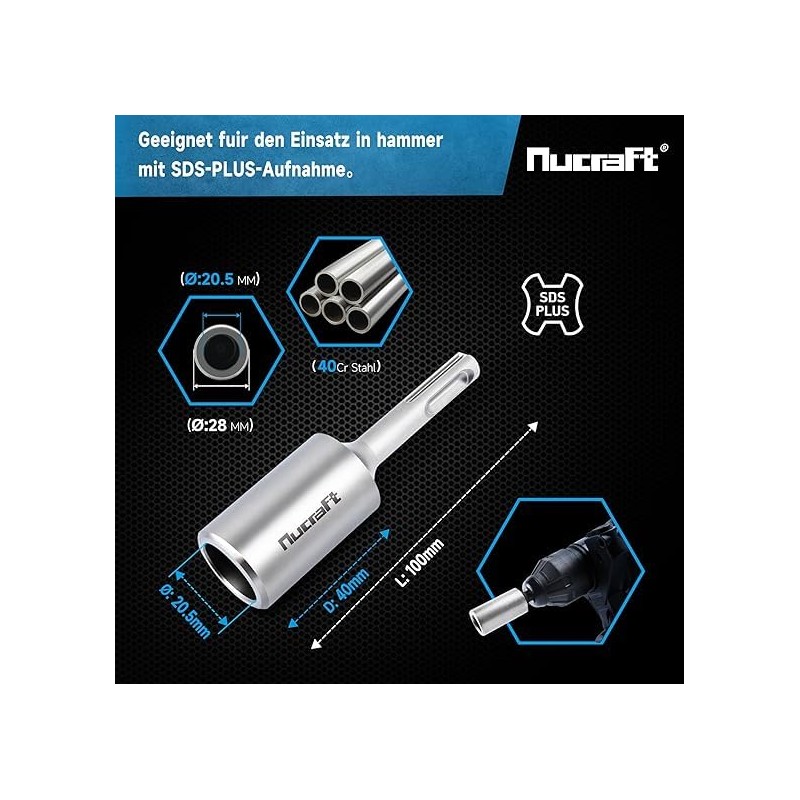 Nucraft SDS-PLUS Professional Ground Nail Driver for Inserting Deep Earth
