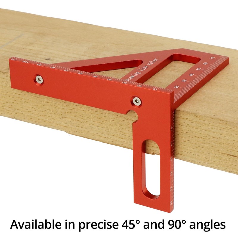 QWORK® 3D Multi Angle Measuring Ruler,Aluminum Alloy 45/90 Degree Protractor,