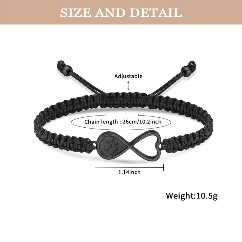 Infinity Urn Bracelet for Ashes for Dog Cat Heart Paw