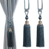 Melodieux Decorative Curtain Tiebacks Antique Tassels Holdbacks, Home Office Windows