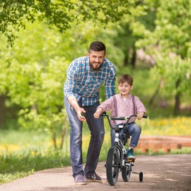 Glaf Kids BMX Style Bike with Training Wheels for Ages 2-8 Toddlers Boys Girls Bicycle Dual Brakes Balance to Pedal Children Bikes (White Black, 16)
