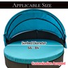 TQ369SM 84" Round Daybed Canopy Replacement Fabric, Patio Rattan Wicker