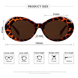 COLOSSEIN Oval Sunglasses Womens,80s Thick Frame Women's Sunglasses,Cat Eye Sunglasses UV400 Protection for Outdoor Wear