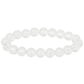 ELEDORO PowerBead Ladies Bracelet, String Gemstone Beads, 10 mm x 17-18 cm, gemstone, White