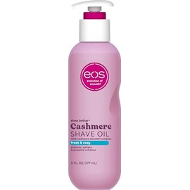 eos Aceite de afeitado de cachemira - Aceite de afeitado fresco y acogedor, hidratante con manteca de karité y glicerina, ayuda a prevenir la irritación y quemaduras de afeitar, vegano, 6 onzas líquidas