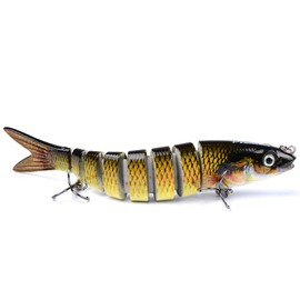 Trout Bait, Perch Bait, Pike Bait, Rubber Fish Fishing Wobbler, 3D Artificial Bait, Artificial Bait, Wobbler, Pike, Lifelike Fishing Bait, for Freshwater, Salt Water, Trout, Perch (A02)