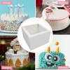 DEENSU 4 Pack 12x12x8 Inch White Cake Boxes with Window