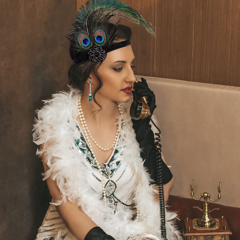PLULON 1920s Flapper Great Gatsby Accessories Set Fashion Roaring 20's