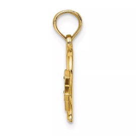 GlittersandGold 14K Enamel Cross and Heart Charm Bracelet Necklace