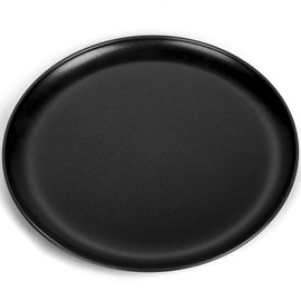 P&P CHEF Pizza Pan Bakeware for Home Kitchen, Stainless Steel Pizza Tray for Baking Pizza, Healthy & Reusable & Easy Clean, Oven & Freezer Safe, 13.5 Inch & Black