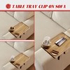 Couch Arm Table, Acacia Wood Sofa Arm Tray Clip on