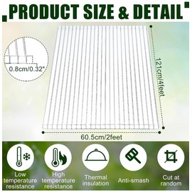 8mm Twin Wall Polycarbonate Greenhouse Panels, Polycarbonate Sheets, Greenhouse Panels, Polycarbonate Roof Panels, Hurricane Shutters, Hurricane Panels, Clear, Light Weight