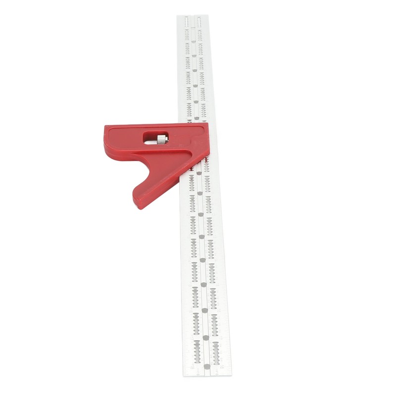 18 Inch Woodworking Edge Ruler with Fixator Serrated Design Angle
