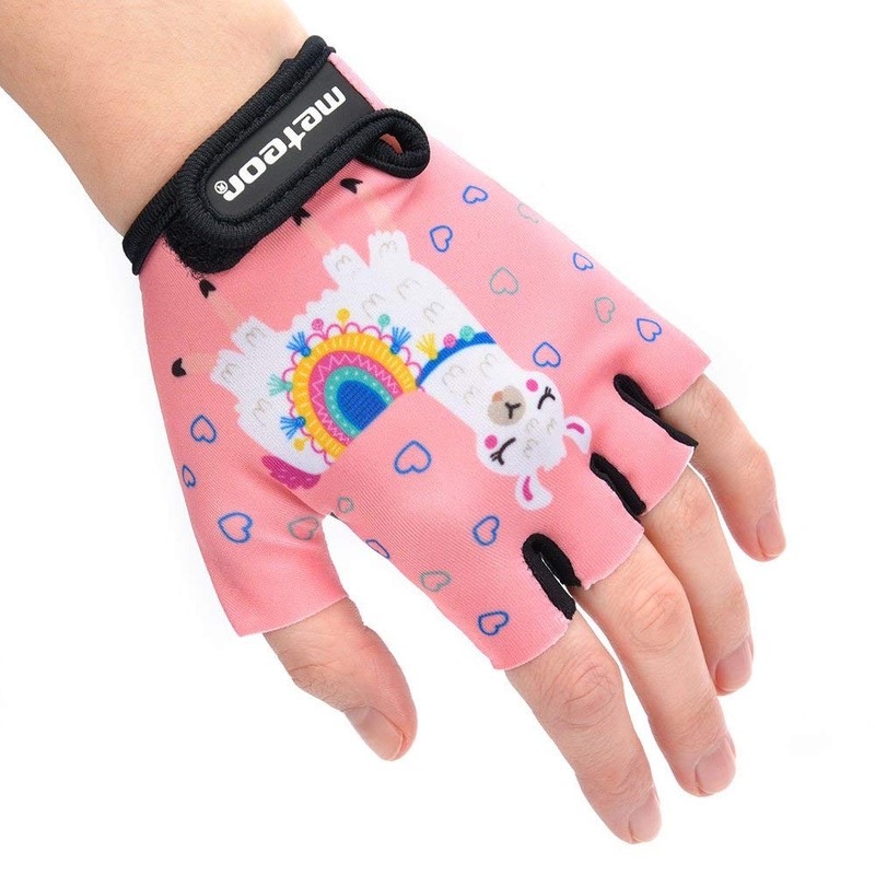 Kid Cycling Gloves With Short Half Fingers Fastened Children Kid