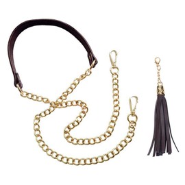 Beaulegan Purse Chain Strap Replacement for Shoulder and Crossbody Bag, 51 Inch Long 0.8 Inch Wide (Dark Brown/Gold)