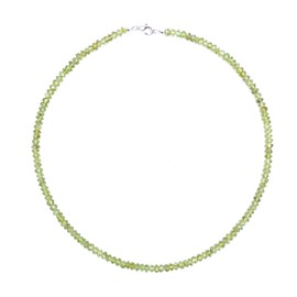 Peridot Jewellery (Necklace) Peridot Necklace Peridot Faceted Lenses Size Approx. 4 mm Clasp 925 Sterling Silver Model Number 506, Gemstone, Peridot