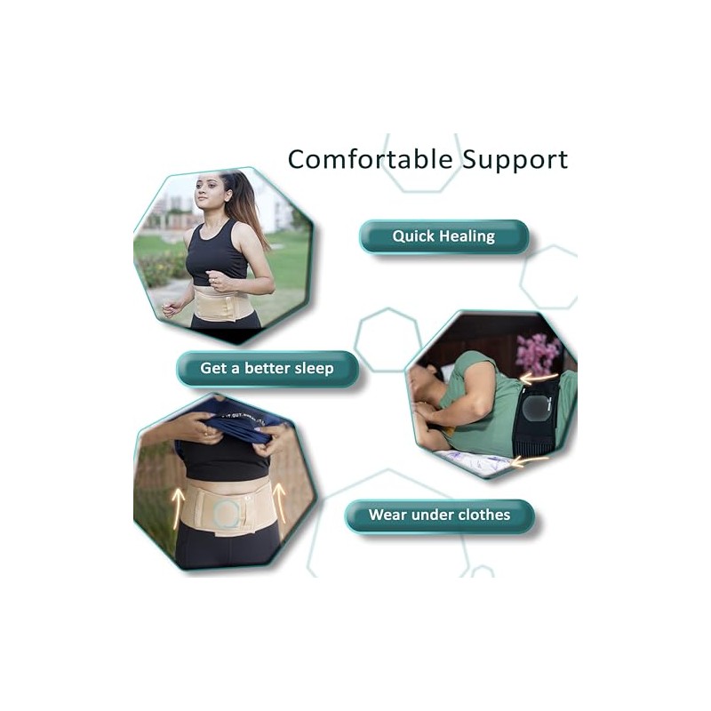 Wonder Care Polyester Umbilical Black Hernia Belt Pain Relief Support