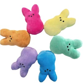 6Pcs Peep Plush Easter Bunny Stuffed Animal,Easter Bunny Doll Soft Plush Bunnies Stuffed Rabbit Animal Toy, Easter Rabbit Dolls for Kids Easter Decoration,Perfect Easter Baskets Filler (6pcs)