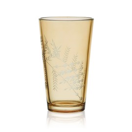 Fitz and Floyd Wildflower Set of 4 Highball Tumbler Cup, 16 Ounce, Gold