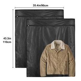 Tenn Well Extra Large Mesh Laundry Bags, 2 Pack 43.3 in x 35.4 in Net Washing Bags with Zipper for Blanket, Bedding, Delicate Clothing, Toys, Pet Items (Black)