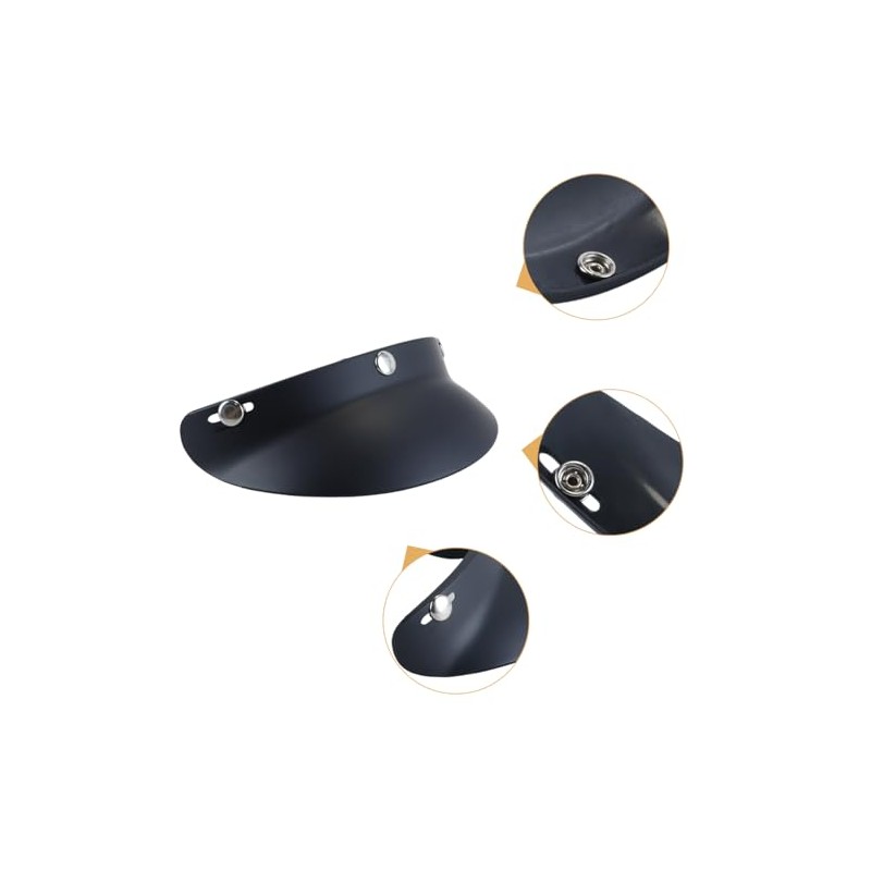 Removable Helmet Visor, Universal Black Visor with 3 Snaps, Open