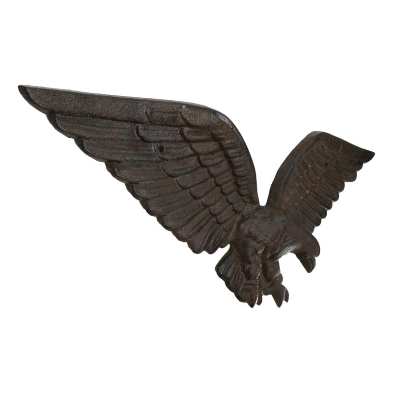 Cast Iron Patriotic American Bald Eagle With Open Wings Wall