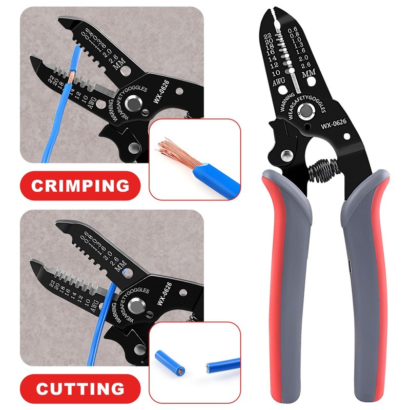 Knoweasy 8PCS Ratchet Crimping Tool Set with Automatic Wire Stripper,