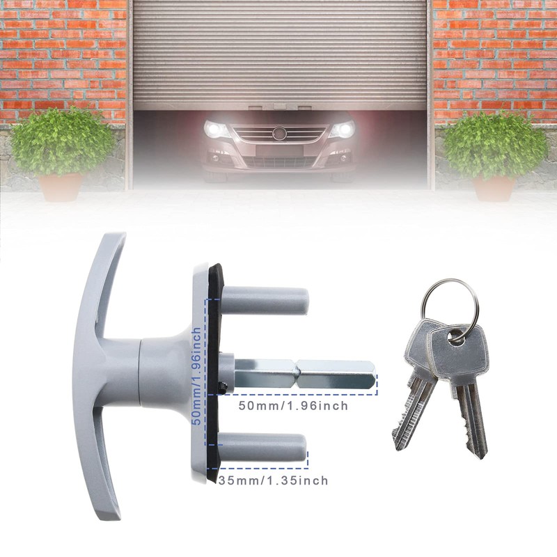 Silver Door Guard Locking Garage Door Lock 50mm Shaft 35mm