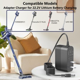 26V Charger for 22.2V Battery Vacuums Compatible with VersLife S7 Plus, YONNDER E1, FABULETTA FSV005 22.2V Li-ion Battery Cordless Stick Vacuum Cleaner Aapter Power Cord