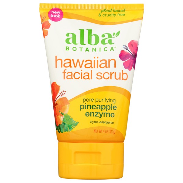 Alba Botanica Hawaiian Pineapple Enzyme Facial Scrub, 4 oz