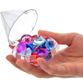 JC HUMMINGBIRD 24pc Fillable Clear Diamond Container Party Favors