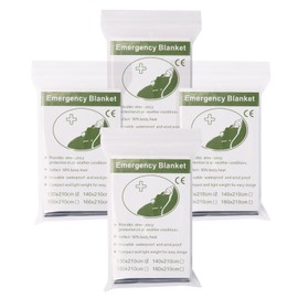 4 Pack Emergency Blanket, Premium Mylar Bankets, Thermal Blanket for Camping, Space Blankets Survival, Foil Blankets for Warmth, Heat Reflective Blanket for Outdoors, Hiking, Marathons, First Aid