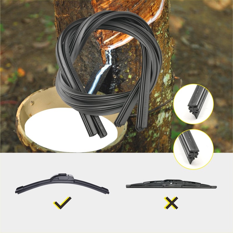 5 PLUS Wiper Blade Refill,4 PCs Adjustable Size of Universal