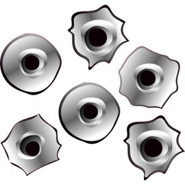 Bullet Holes Stickers..6 x 45mm Diameter..Decals Cars Motorcycles Quality Printed Vinyl