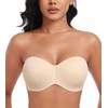 Lemorosy Women's Seamless Strapless Bra Non Padded Anti-Slip Plus Size