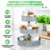 Plexon 3 Tiered Tray Stand, Metal Tiered Serving Tray, Round