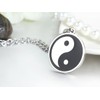 JewelryWe Stainless Steel Yin Yang Symbol Black & Silver Taijitu