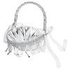 Wedding Flower Girl Basket Silver Hand Flower Basket Romantic Rhinestone