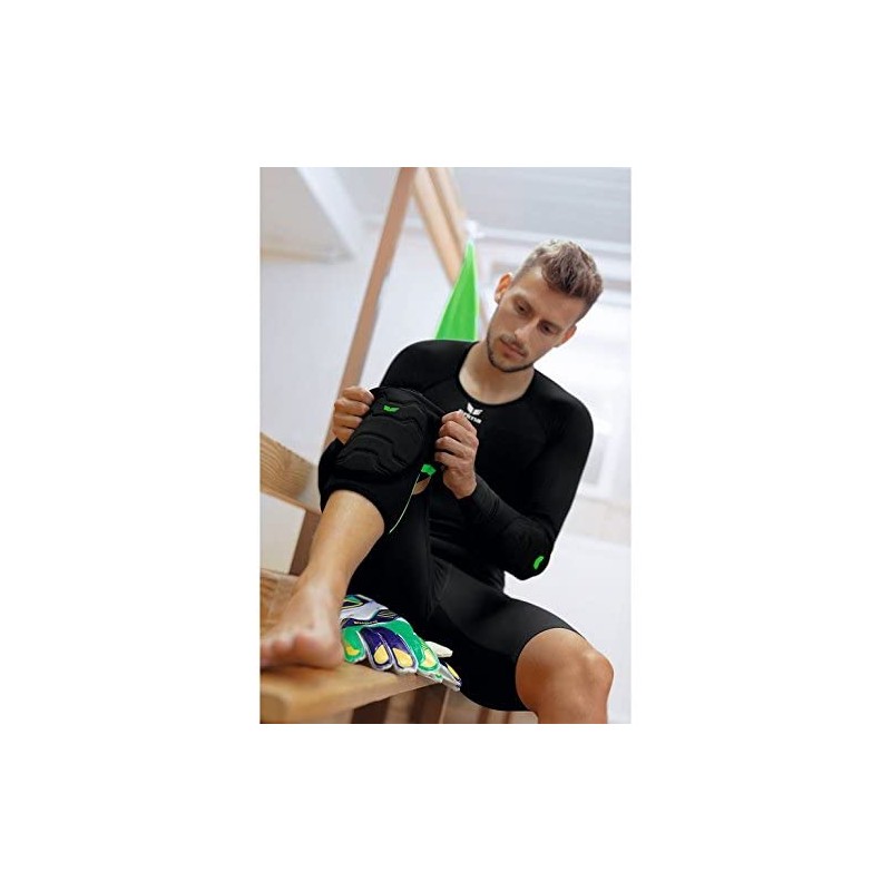 Erima Unisex Elbow Brace, Black (Black / Green), XL