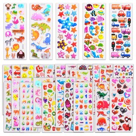 Stickers for Kids 1000+, 3D Puffy Stickers for Kids Toddlers 40 Different Sheets Variety Pack for Scrapbooking, Gifts, Rewards Including Animals, Stars, Fishes, Hearts, Dinosaurs, Cars and More