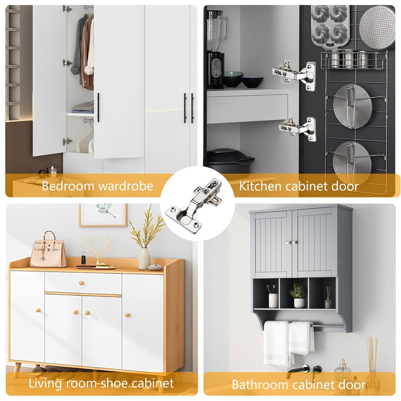 Soft Close Hinge, Cabinet Door Hinges with Gas Lift, 105°
