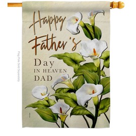 Breeze Decor Father's Day in Heaven House Flag Family Dad Daddy Papa Grandpa Best Parent Sibling Relatives Grandparent Small Decorative Gift Yard Banner Made USA 28 X 40