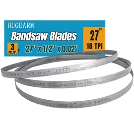 Band Saw Blades 27 Inch for Dewalt DCS377, Portable Bandsaw Blades for Milwaukee M12, Bi-Metal M42, 27" x 1/2" x 0.02", 18 TPI, 3 Pack