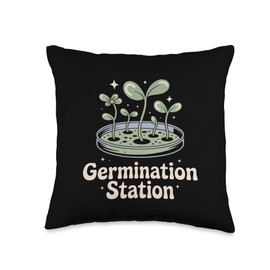 Germination Station Microbiologist Throw Pillow